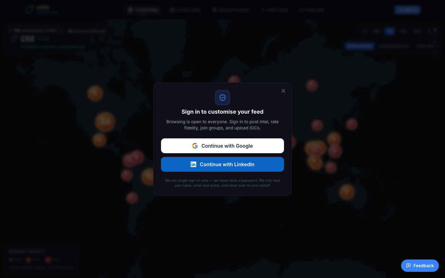 Sign-in modal